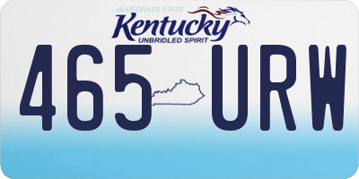KY license plate 465URW