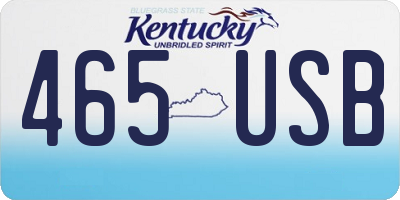 KY license plate 465USB