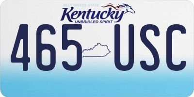 KY license plate 465USC