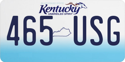 KY license plate 465USG