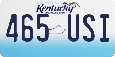 KY license plate 465USI