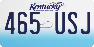 KY license plate 465USJ