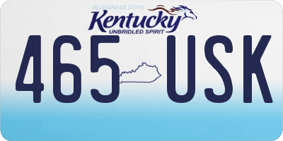 KY license plate 465USK