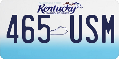 KY license plate 465USM
