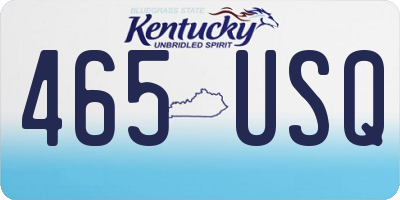 KY license plate 465USQ