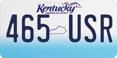 KY license plate 465USR
