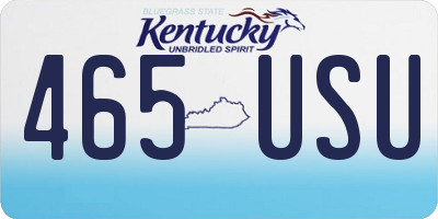 KY license plate 465USU