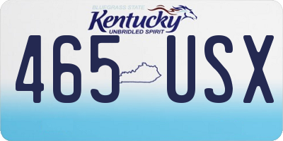 KY license plate 465USX