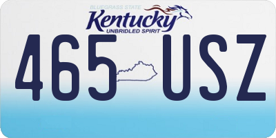 KY license plate 465USZ