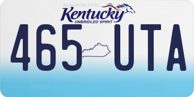 KY license plate 465UTA