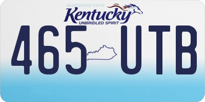 KY license plate 465UTB