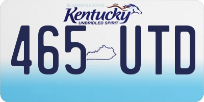 KY license plate 465UTD