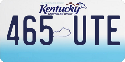 KY license plate 465UTE