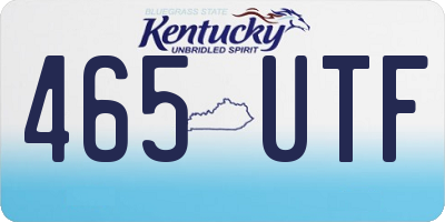 KY license plate 465UTF