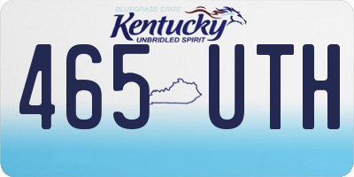 KY license plate 465UTH