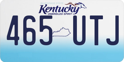 KY license plate 465UTJ