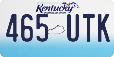 KY license plate 465UTK