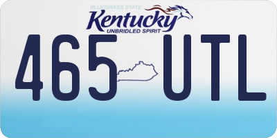 KY license plate 465UTL