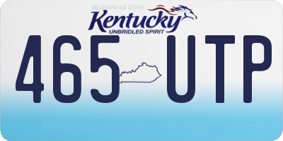 KY license plate 465UTP
