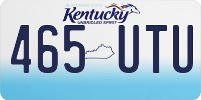 KY license plate 465UTU