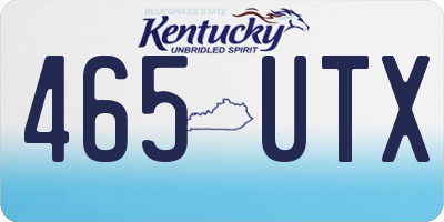 KY license plate 465UTX