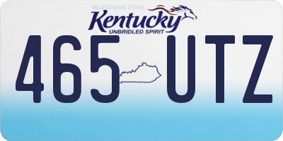 KY license plate 465UTZ