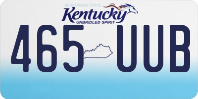 KY license plate 465UUB