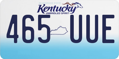 KY license plate 465UUE