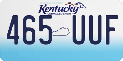 KY license plate 465UUF