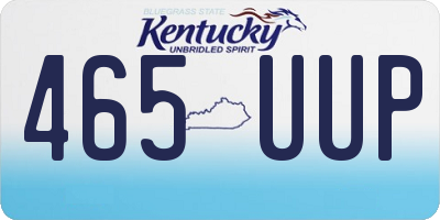 KY license plate 465UUP