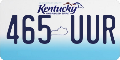 KY license plate 465UUR