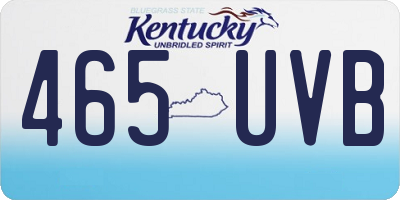 KY license plate 465UVB