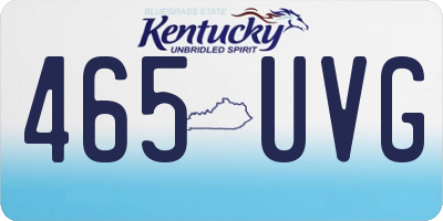 KY license plate 465UVG