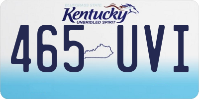 KY license plate 465UVI