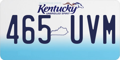 KY license plate 465UVM