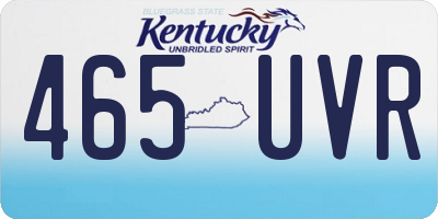 KY license plate 465UVR