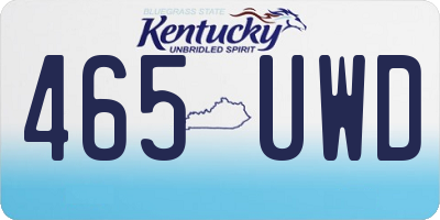 KY license plate 465UWD