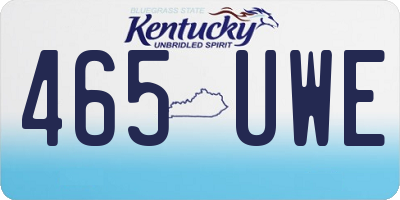 KY license plate 465UWE
