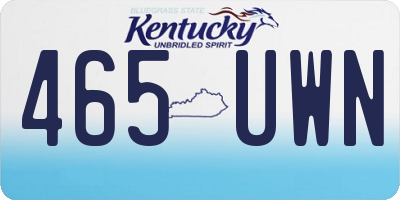 KY license plate 465UWN