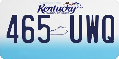 KY license plate 465UWQ