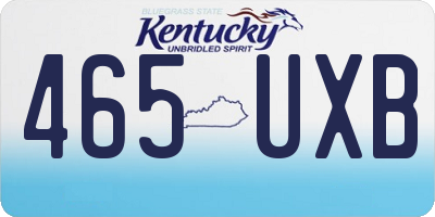 KY license plate 465UXB