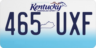 KY license plate 465UXF