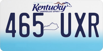 KY license plate 465UXR