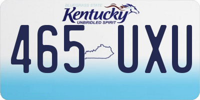 KY license plate 465UXU