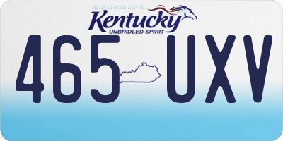 KY license plate 465UXV