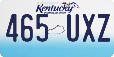 KY license plate 465UXZ