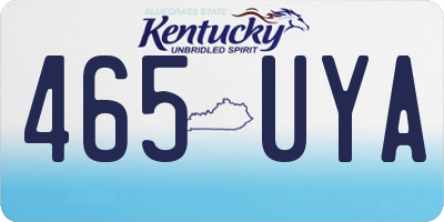 KY license plate 465UYA
