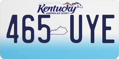 KY license plate 465UYE