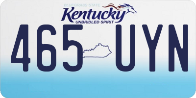 KY license plate 465UYN