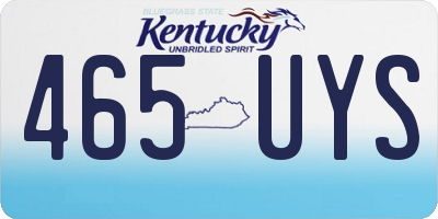 KY license plate 465UYS